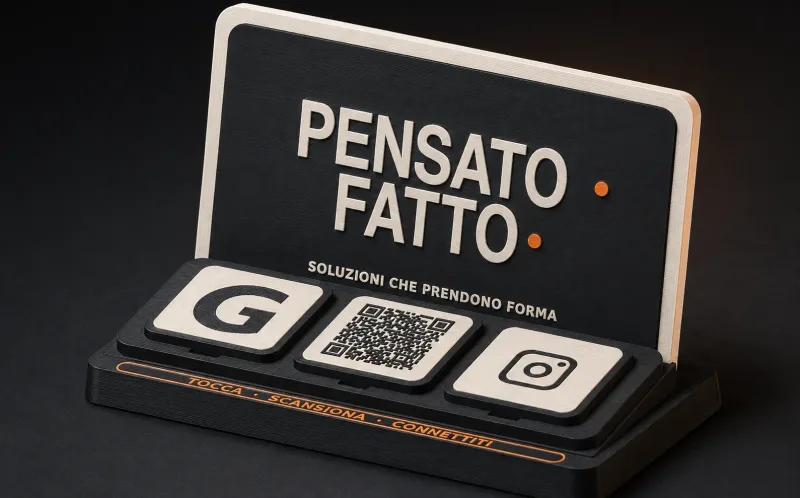 Render dello Stand Connect in grafite, avorio e arancione